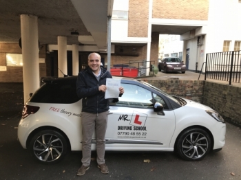 Congratulations to Francisco Brahm from Cambridge who passed 1st time on the 18-12-17 after taking driving lessons with MRL Driving School