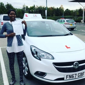 Congratulations to Chipo Kuleya who passed in Cambridge on the 3-10-19 after taking driving lessons with MR.L Driving School.