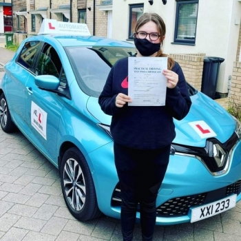 Congratulations to Mia who passed in Cambridge on the 1-7-21 after taking driving lessons with MR.L Driving School....