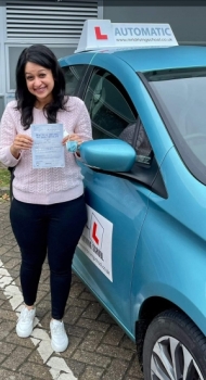 Congratulations to Ashwini Job who passed her automatic driving test in Cambridge on the 3-12-21 after taking driving lessons with MR.L Driving School.