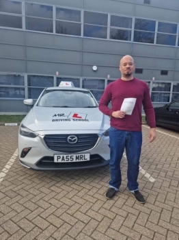 Congratulations to Martin White from Fordham who passed his driving test in Cambridge on the 24-3-23 after taking driving lessons with MR.L Driving School.