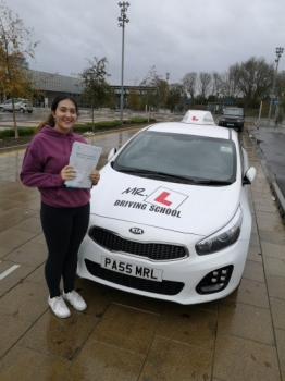 Congratulations to Grace Atyes who passed 1st time in Cambridge on the 29-11-18 after taking driving lessons with MR.L Driving School.