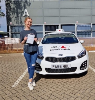 Congratulations to Caroline from Fordham who passed her driving test 1st time (with us) in Cambridge on the 26-8-22 with only 2 minor driving faults after taking driving lessons with MR.L Driving School.