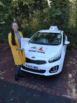 Congratulations to Alena Hubble who passed 1st time in Cambridge on the 2-11-18 after taking driving lessons with MR.L Driving School.