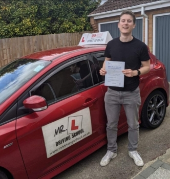 Congratulations to Joe from Burwell who passed 1st time on the 29-4-21 in Bury St Edmunds after taking driving lessons with MR.L Driving School.