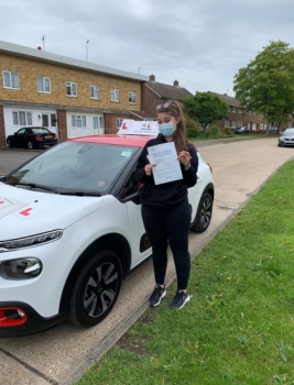 Congratulations to Jessica Mitchell who passed her driving test in Cambridge on the 20-5-21 after taking driving lessons with MR.L Driving School.