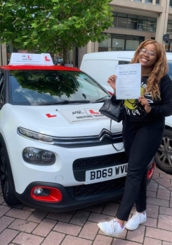 Congratulations to Afoma Ogbonna who passed her driving test 1st time in Cambridge on the 14-7-21 after taking driving lessons with MR.L Driving School.