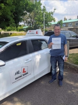 Congratulations to Mark Gusky who passed his driving test in Cambridge on the 21-7-21 after taking driving lessons with MR.L Driving School.