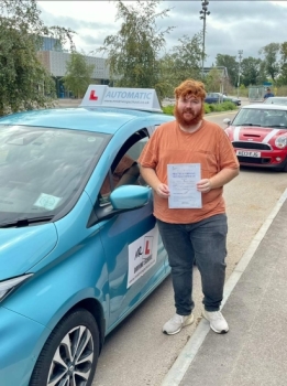 Congratulations to Andrew Redford who passed his automatic driving test 1st time in Cambridge on the 7-10-21 after taking driving lessons with MR.L Driving School.