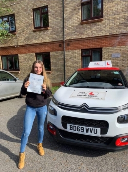 Congratulations to Kelly Down from Newmarket who passed her driving test 1st time in Cambridge on the 11-10-21 after taking driving lessons with MR.L Driving School.