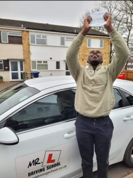 Congratulations to Harrison Mutai from Cherry Hinton who passed his driving test in Cambridge on the 25-1-22 after taking driving lessons with MR.L Driving School.