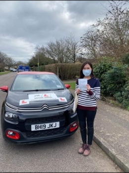 Congratulations to Ashley Hsu from Cambridge who passed her driving test 1st time on the 3-2-22 after taking driving lessons with MR.L Driving School.