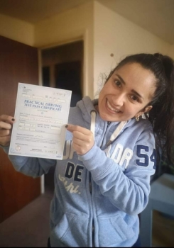Congratulations to Maria Cossio who passed her driving test 1st time in Cambridge on the 24-2-22 after taking driving lessons with MR.L Driving School.