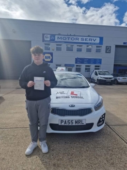 Congratulations to Ed Youlden from Cheveley who passed his driving test in Cambridge on the 27-9-22 after taking driving lessons with MR.L Driving School.