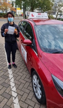 Congratulations to Majorie Lima Do Vale who passed her driving test 1st time in Cambridge on the 31-10-22 after taking driving lessons with MR.L Driving School.