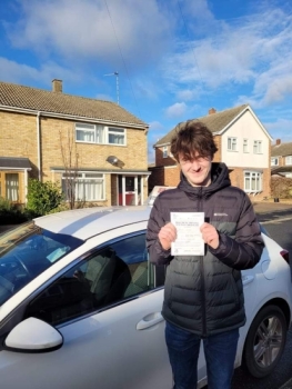 Congratulations to Thomas Wright who passed his driving test 1st time in Cambridge on the 9-1-23 after taking driving lessons with MR.L Driving School.