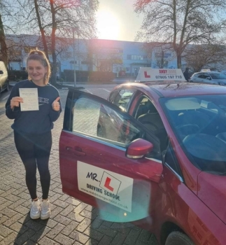 Congratulations to Sadie Hornibrook who passed her driving test 1st time in Cambridge on the 20-1-23 after taking driving lessons with MR.L Driving School.