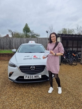 Congratulations to Palmà Varadi who passed her driving test 1st time in Cambridge on the 28-3-23 after taking driving lessons with MR.L Driving School.
