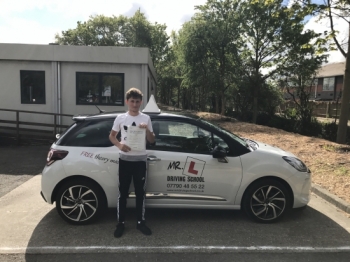 Congratulations to Rhys Souter who passed 1st time in Cambridge on the 18-4-17 after taking driving lessons with MR.L Driving School....