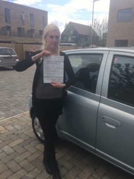 Congratulations to Abbie Jasmine-Young from Haddenham who passed 1st time in Cambridge on the 12-5-17 after taking driving lessons with MRL Driving School