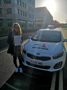 Congratulations to Jodie from Cambridge who passed 1st time on the 30-11-18 after taking driving lessons with MR.L Driving School.