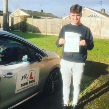 Congratulations to Tom Bristley from Newmarket who passed in Cambridge on the 11-2-19 after taking driving lessons with MR.L Driving School.