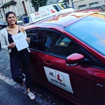 Congratulations to Tash Bashir who passed 1st time in Cambridge on the 11-2-19 after taking driving lessons with MR.L Driving School.