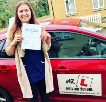 Congratulations to Katie Mednick from Red Lodge who pased in Cambridge on the 16-9-19 after taking driving lessons with MR.L Driving School.