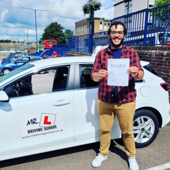 Congratulations to Andre Ramos who passed 1st time in Bury St Edmunds on the 10-8-21 after taking driving lessons with MR.L Driving School.