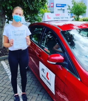 Congratulations to Maya Humphries who passed her driving test 1st time in Cambridge on the 18-8-21 after taking driving lessons with MR.L Driving School.