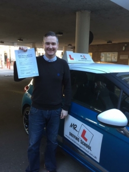 Congratulations to Paul Baker from Newmarket who passed in Cambridge on the 29-11-16 after taking driving lessons with MRL Driving School