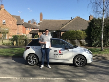 Congratulations to Adam Holland from Cambridge who passed 1st time on the 15-3-17 with just 2 driving faults after taking driving lessons with MRL Driving School