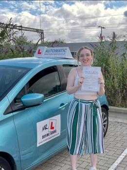 Congratulations to Anastasia Barnes who passed her driving test 1st time in Cambridge on the 6-8-21 with just 1 driving fault after taking driving lessons with MR.L Driving School.