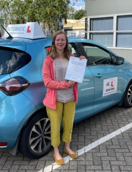 Congratulations to Anna Sokolova who passed her automatic driving test 1st time in Cambridge on the 24-8-21 after taking driving lessons with MR.L Driving School.