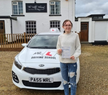 Congratulations to Beth Sage from Fordham who passed her driving test in Cambridge on the 7-3-22 after taking driving lessons with MR.L Driving School.