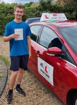 Congratulations to Ethan Rigby who passed his driving test 1st time in Cambridge on the 30-5-22 after taking driving lessons with MR.L Driving School.
