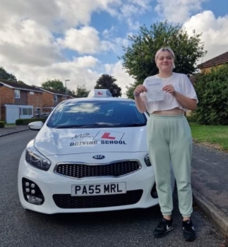 Congratulations to Kiera Darley from Newmarket who passed her driving test in Cambridge on the 7-9-22 after taking driving lessons with MR.L Driving School.