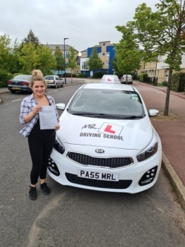 Congratulations to Hannah Howe who passed 1st time in Cambridge on the 21-8-20 after taking driving lessons with MR.L Driving School.