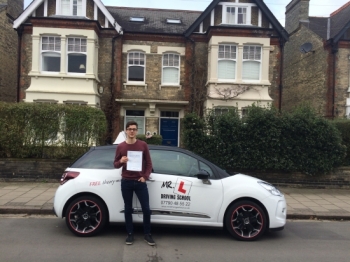Congratulations to Harry Robinson from Cambridge who passed 1st time on the 10-2-16 after taking driving lessons with MRL Driving School
