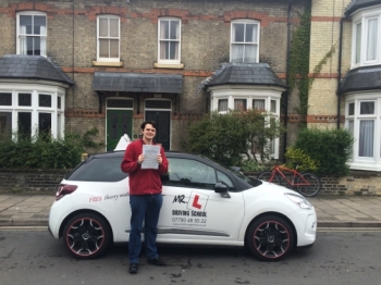 Congratulations to Saxon from Cambridge who passed on the 2-6-16 after taking driving lessons with MR.L Driving School....