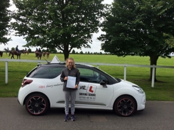 Congratulations to Charlotte from Newmarket Having failed previously with a different driving school Charlotte successfully passed at the 1st attempt with MRL Driving school on the 29-6-16 in Bury St Edmunds